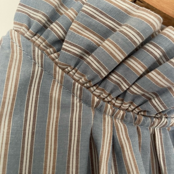 The Label Edition Striped Ruffle Blouse - Blue and White - Picture 4 of 7